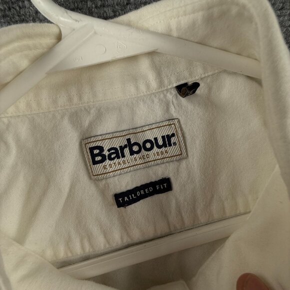 Barbour Tailored Fit Us Size XL Long Sleeve White Button Up Shirt Cotton Adult - Picture 8 of 16